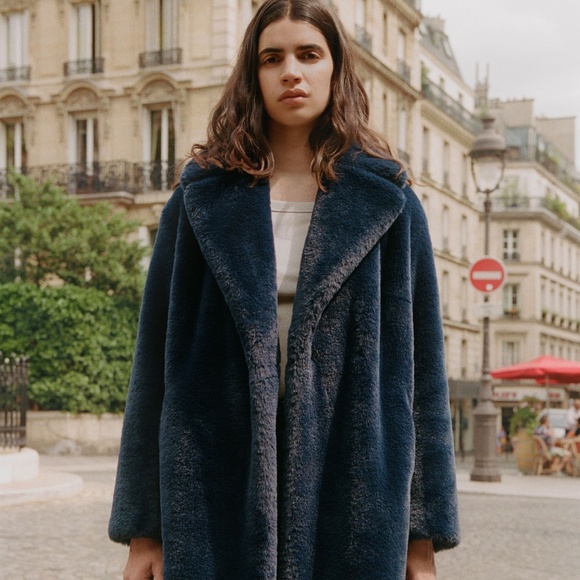 APPARIS x MANSUR GAVRIEL Stella Faux-Fur Coat size Small NWT - Picture 10 of 14